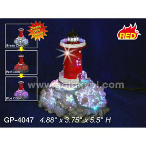 FIBER OPTIC RED LIGHTHOUSE